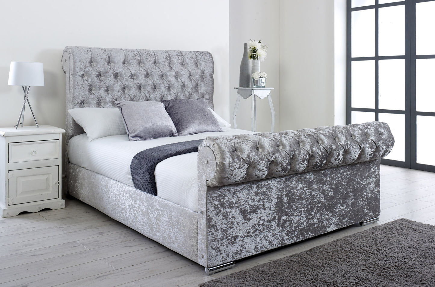Sleigh Upholstered Bed frame