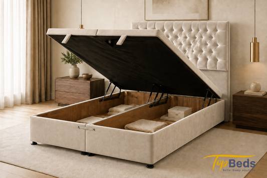 Burak Wood Ottoman Storage Bed