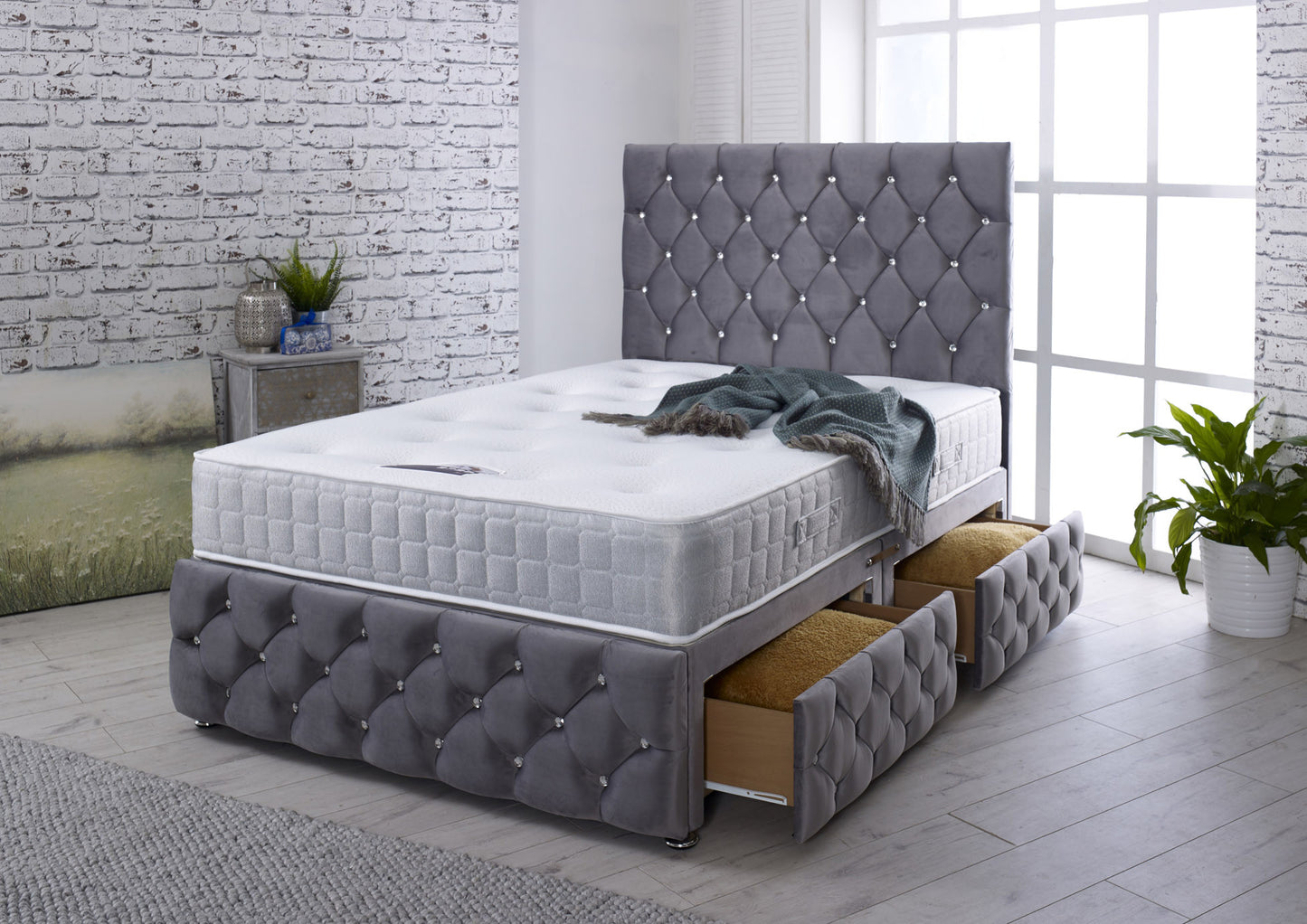 Elena Upholstered Divan Bed Set