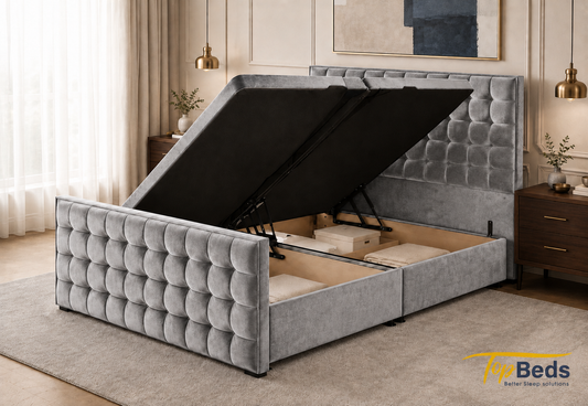Cube Wood Ottoman Storage Bed