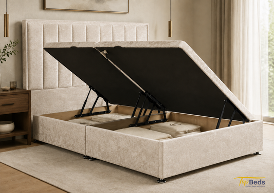 Abran Wood Ottoman Storage Bed